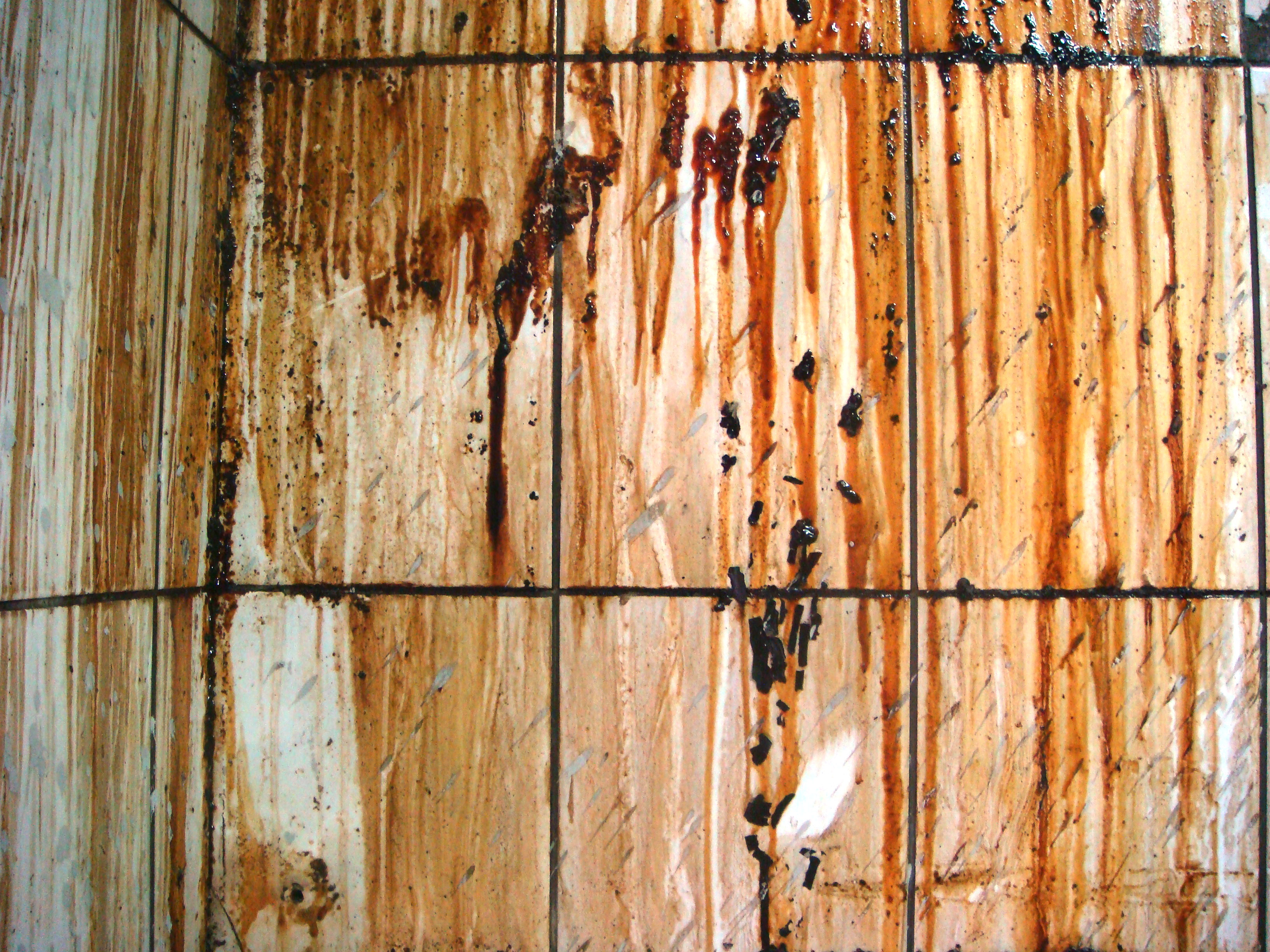 SK-188 萬用除油-清洗前-餐廳磁磚牆面油膜