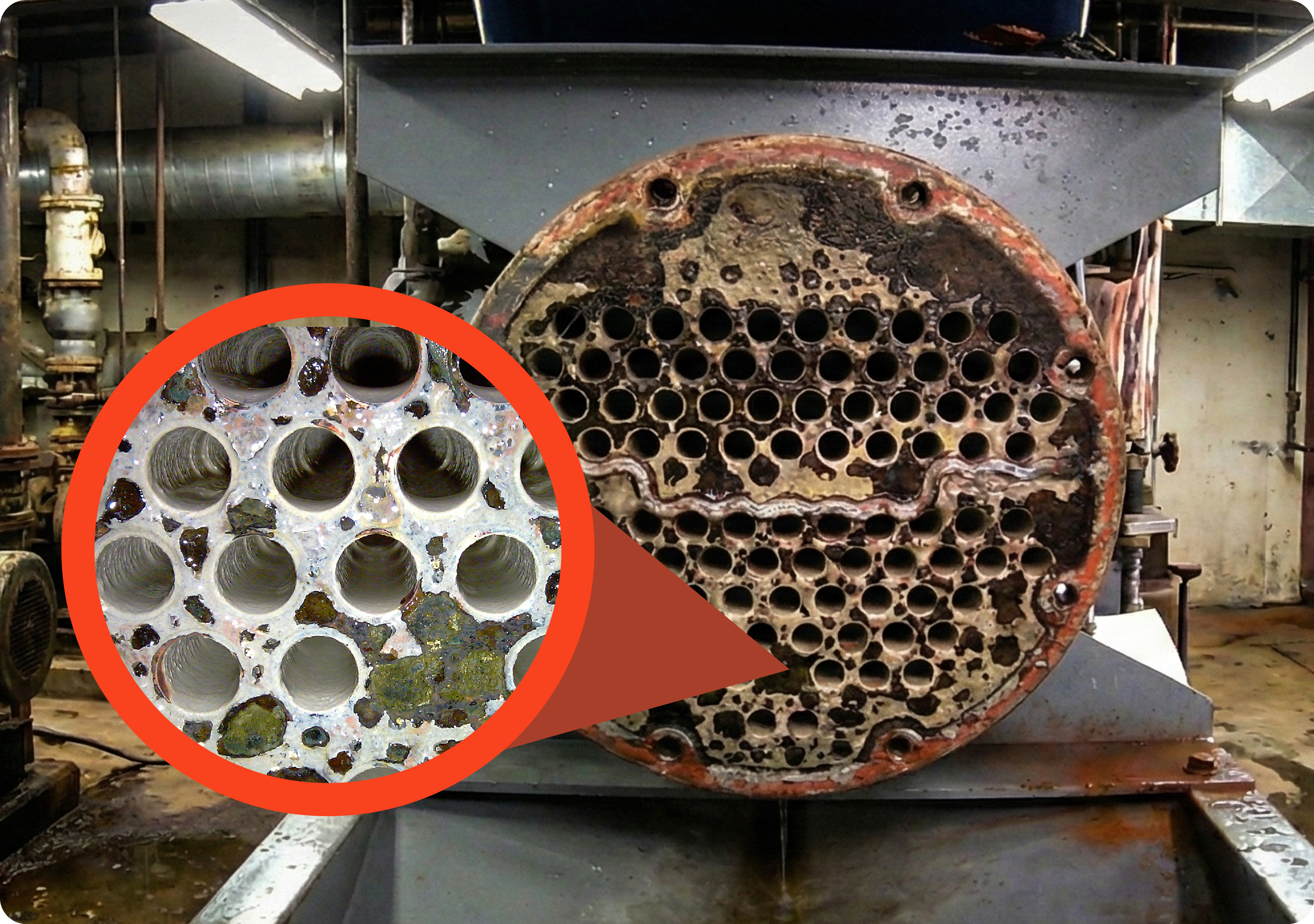 清洗後可能產生垢渣堆積於端口