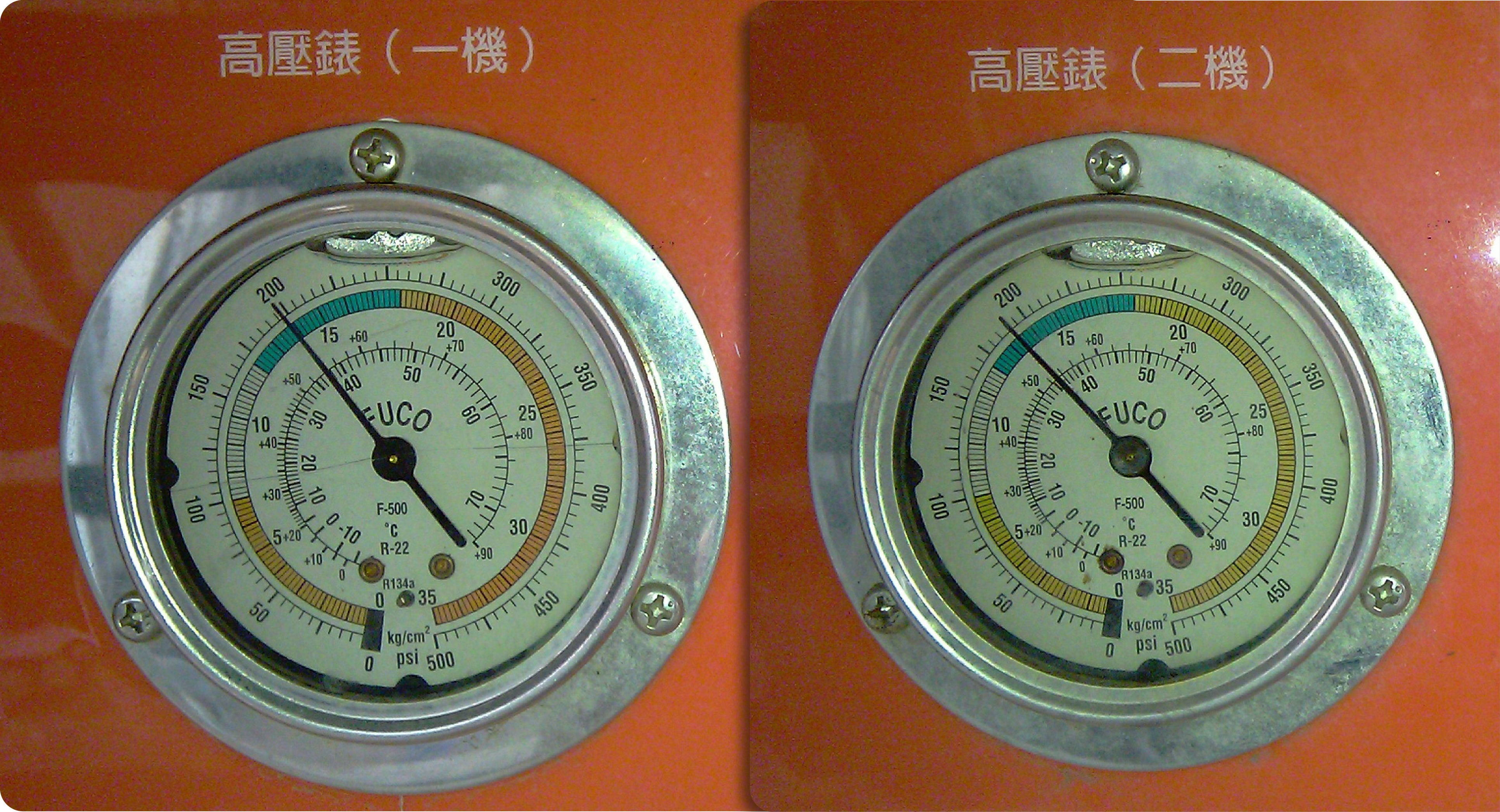 清洗後冷凝器高壓回落至約15KG，代表換熱阻力降低與面積恢復